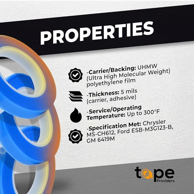 WOD SPT7A UHMW Polyethylene Transparent Film Slick Tape, 1.5 inch x 10 ft. Aggressive Adhesive - Ideal For Squeak Reduction, Drawers, and Bearings