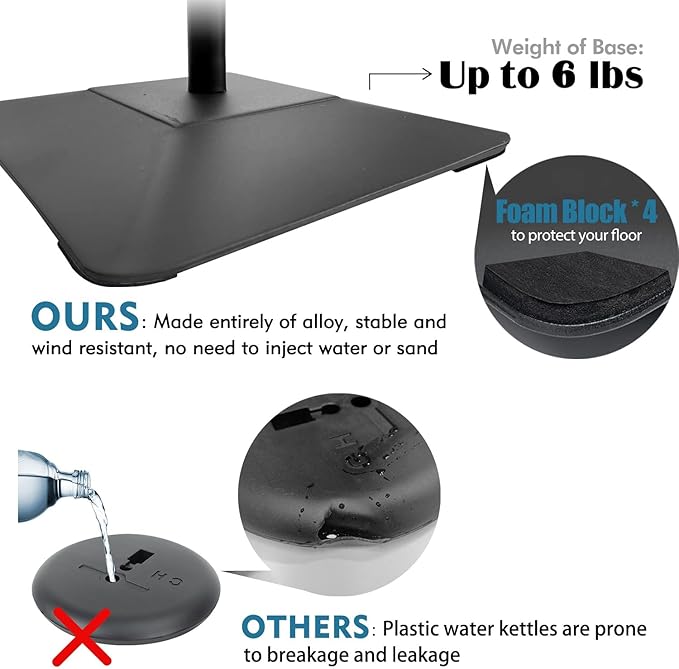 Golemas Adjustable Sign Stand for Display, with Upgraded Iron Base, Pedestal Floor Signage Stand Holder for Outdoor or Indoor Advertising (11 x 17, Black)