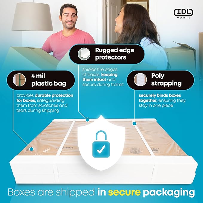 Large Shipping & Moving Boxes 30"L x 20"W x 4"H (20-Pack) - Extra Strength 200 lb vs Regular - Corrugated Durable Cardboard Boxes - Large Box for Moving - Cardboard Shipping Box by IDL Packaging