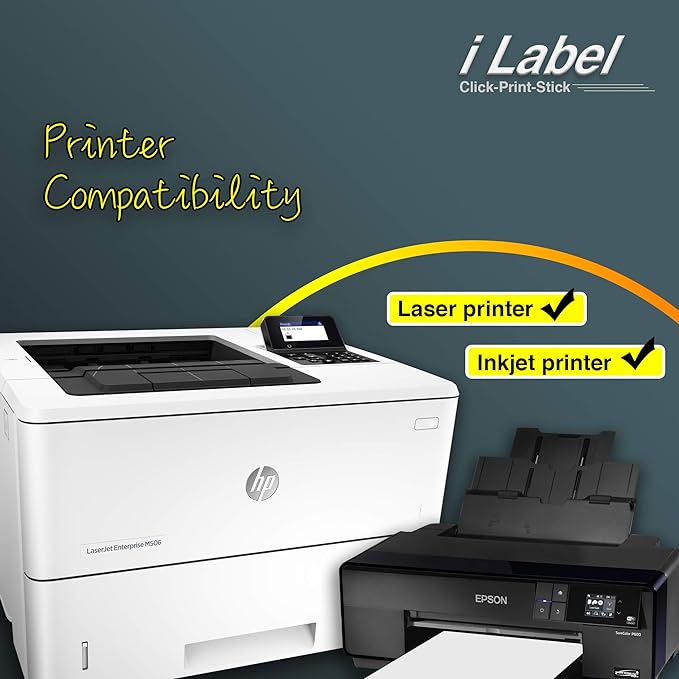 8.5" x 11" Full Sheet Label Sticker Paper for Laser & Inkjet Printers[500 Sheets,500 Labels]