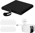 32Pcs Nearockle Cable Labels and Silicone Cable Ties Value Cable Management Set, 20 Cable Ties+12 Cord Labels for Electronics, Travel Home Office Desk Wire Organization(Black&White)