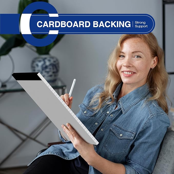 6-Pack Legal Pads 8.5"x11" Wide Ruled Note Pads - 300 Sheets (50/Pad) with Micro-Perforated Notepad & Chipboard Backing To-Do Lists Thick Lined Writing Paper Notebook for School & Office Supplies