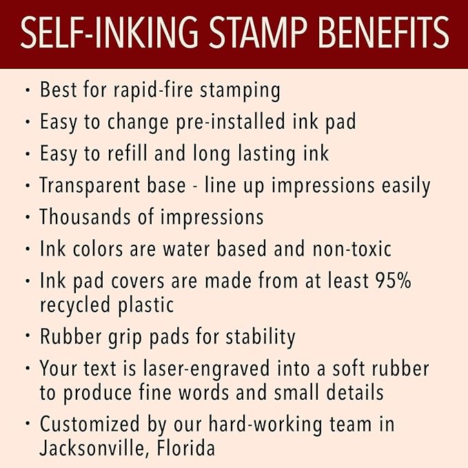 Self Inking Modern Address Stamps | Custom Return Address Stamper (Minimalist Left, Medium)