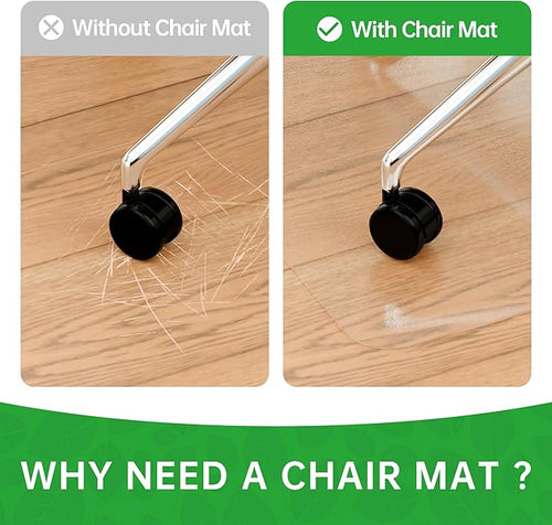 100pointONE Office Chair Mat for Hardwood Floors, Easy Glide Computer Chair Mat, Clear Floor Protector for Chairs 45" x 53"