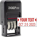 ZIGEL D50 Date Stamp with Your Custom Text - Self Inking Date Stamp - Red