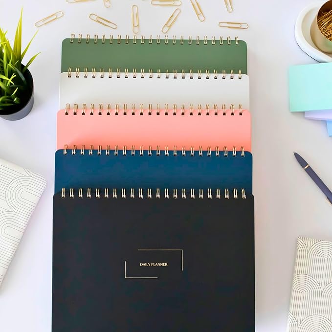 Merely Home Undated Daily Planner | 8.25” x 11.75” Work To-Do Notebook | ADHD Academic Organizer | Multi-Layout | Men and Women Planner | College Supplies | Pink | Landscape Layout