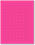 8-1/2 x 11" Neon Color High Light Fluorescent Labels for Laser & Inkjet Printer (Pink Fluorescent, 3/4" Round - 108 Per Page | 2700 Labels)