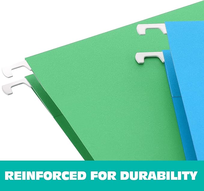 HERKKA Extra Capacity Legal Size Hanging File Folders, 30 Pack Reinforced Legal Size Hanging Folders with Heavy Duty 1 Inch Expansion, Designed for Bulky Files, Medical Charts, Assorted Colors