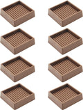 2.5X2.5 Rubber Caster Cups, Non Slip Furniture Pads, Anti-Slip Gripper, Anti Skid Furniture Feet, Anti Slide Floor Protector for Bed Couch Stoppers - 8 Pack Brown