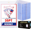 25-Pack Sleeved Card Magnetic Holders - 35pt Magnetic Card Case, Fits Sleeved Card First, One Touch Card Holder, Inner Size 2.63″×3.70″, Clear Hard Case for Trading Cards, Sports Card, Games Cards ﻿