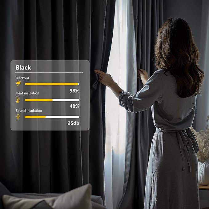 Cbsroro Room Divider Blackout Curtain Track Curtains Wall Dividers Panels Screen for Living Rooms Bedroom Office Privacy Partition Separation, W100 × L96 Inch,1 Panel, Black