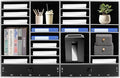 SHIECAMASIC Literature Organizer, 32 Compartments Office Mailbox with 2 Drawers & Adjustable Shelves, Durable Desktop File Sorter for Home, Office and School (Black)