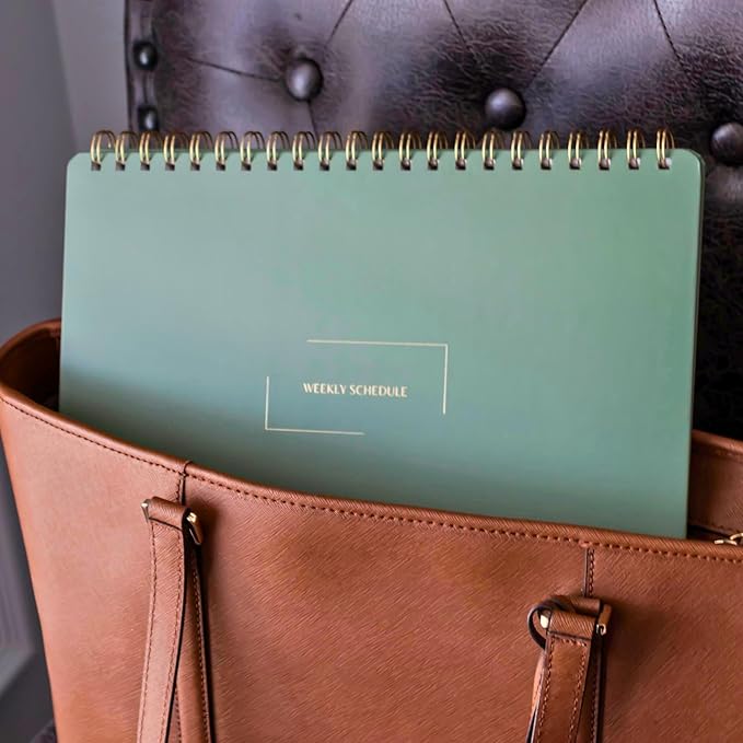 Merely Home | Durable & Sleek | Undated Daily and Weekly Planner | 8.25" x 11.75" | To Do List Notebook for Work | Simple Design | Multiple Layouts | Planner and Notebook in One (Rust, Weekly Planner - Landscape)