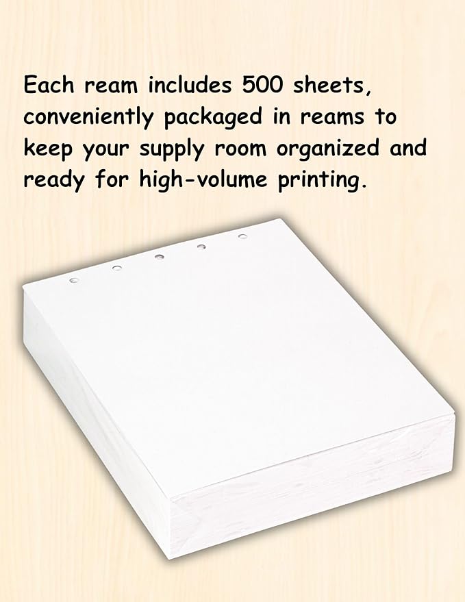 Limited Papers(TM) Writing and Copy Paper, 75 GSM, Variation of Colors 8.5" x 11", 5 Hole Top-Punched, 20 Pound Text, 500 Sheets Per Ream. (5000, Blue)