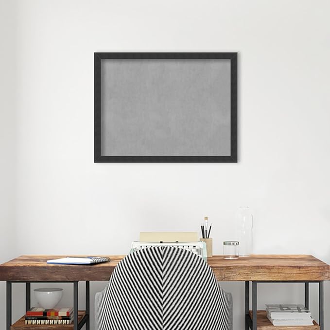 Amanti Art Black Framed Magnetic Board 20x26 Medium Vision Board for use with Magnets, 100% Metal Sheet to Display Items as Office Decor or for Home Organization in mudroom, Kitchen or Kids Room