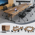 Folding Conference Table 4ft 5ft, Foldable Office Meeting Desk for 6 People, Multiple Sizes Colors Mobile Conference Room Table for Training Room School Business Furniture (6, White Walnut, 63in)