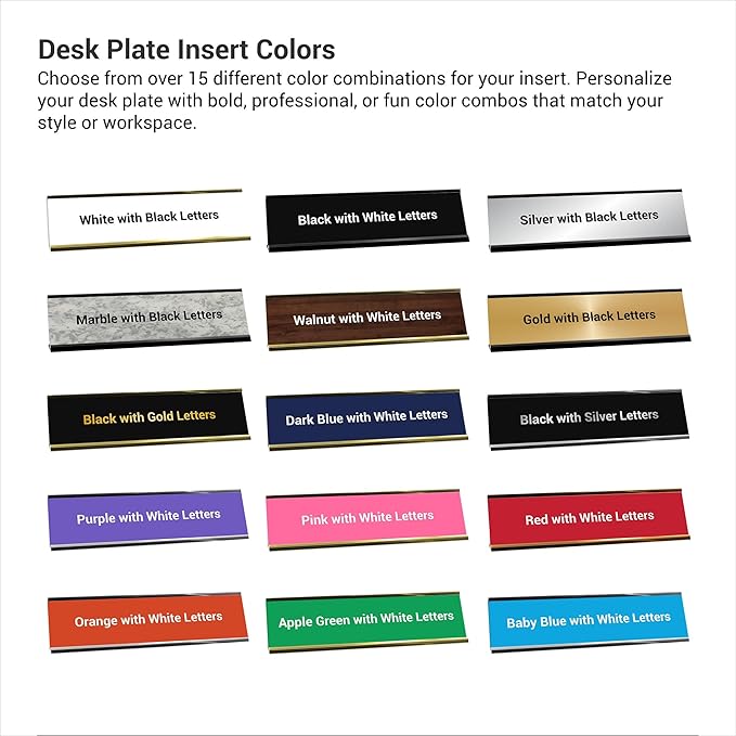 Custom Engraved Desk Plate | Personalized with your Name and Title | Perfect Decor for Office, Business, or Home | Multiple Font and Color Options | 2x8" or 2x10" (Red w/White Letters, 2x8")