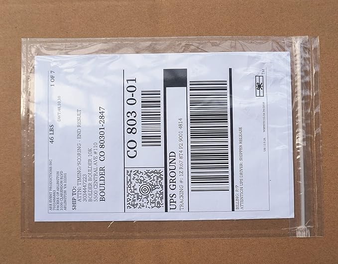 BEUYI Premium 6.7'' x 10'' Resealable Adhesive Shipping Label/documents Pouches (400 Pack)
