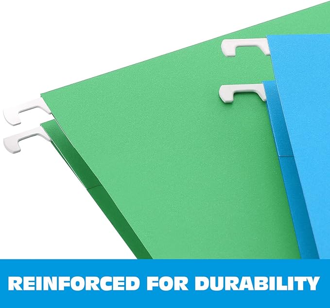 HERKKA Extra Capacity Hanging File Folders, 30 Pack Reinforced Letter Size Hanging Folders with Heavy Duty 3 Inch Expansion, Designed for Bulky Files, Medical Charts, Adjustable Tabs, Assorted Colors