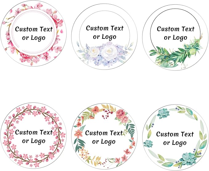 JOVELLO Personalized Custom Stickers - 60-1000 PCS Circle Custom Labels for Business, Logo, Office, Parties, etc (Labels Stickers-6)