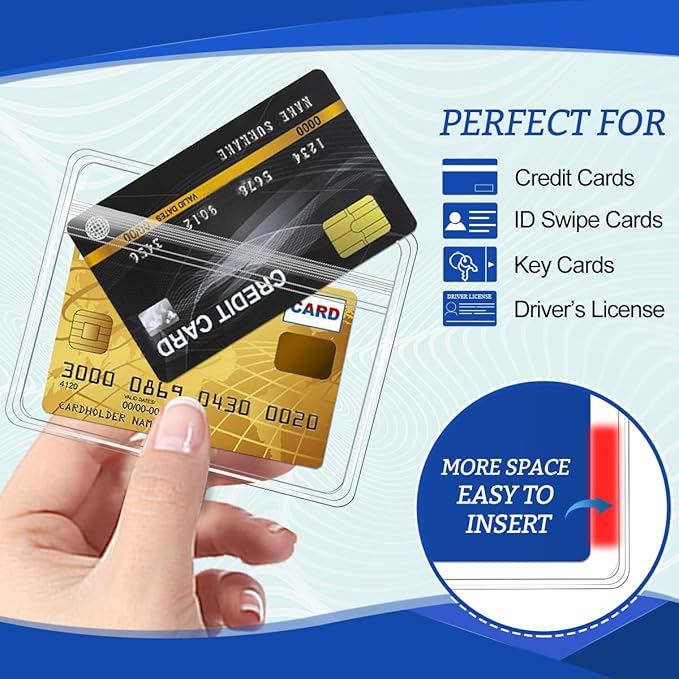 10 Pcs Clear Plastic Horizontal Name Badge ID Card Holders