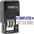 ZIGEL D50 Date Stamp with Completed - Self Inking Date Stamp - Blue/Red