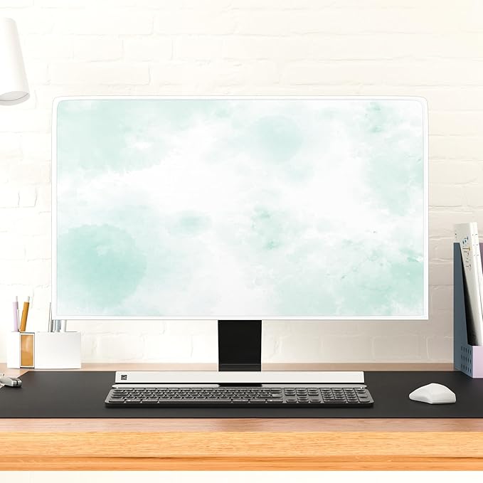 Baocicco Abstract Watercolor Waterproof TV Display Screen Cover 55 Inch Cyan Marble Dip Dyeing Dust Proof TV Covers for Television Screen Anti-Static Dustproof Protective，Mint Green