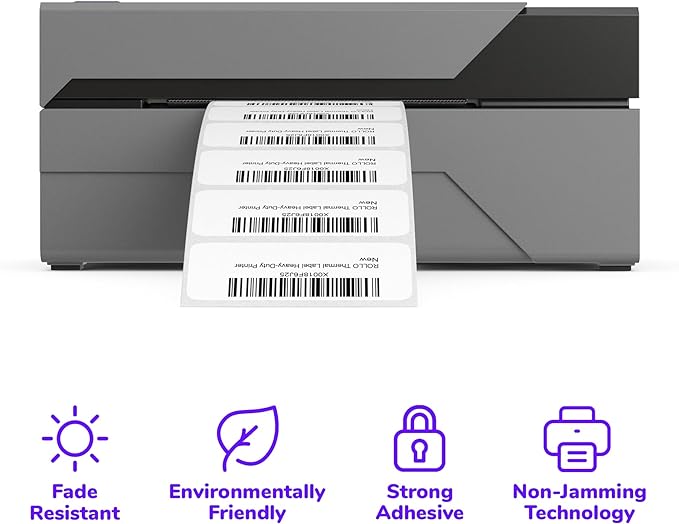 Rollo Direct Thermal 2x1 Barcode Labels - Roll of 1,000 Thermal Labels for Shipping (Commercial Grade Stickers)
