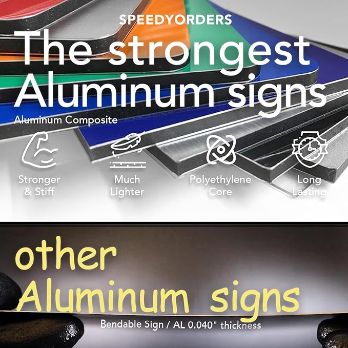 Custom Metal Business Signs, Personalized Aluminum Signs - Waterproof Outdoor, White Aluminum (Green Background, 20x20 In)