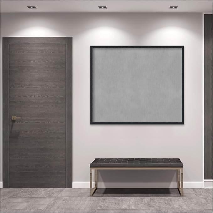 Amanti Art Black Framed Magnetic Board 42x50 Oversize Vision Board for use with Magnets, 100% Metal Sheet to Display Items as Office Decor or for Home Organization in mudroom, Kitchen or Kids Room