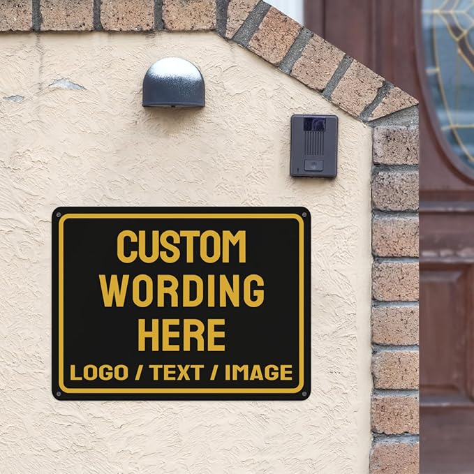 Custom Sign Bulk Personalized Metal Signs For Outdoor Indoor Business Home Store Office Yard Street Lawn Make Your Own Customized Signs With Your Logo Text Photo, 12x17inch