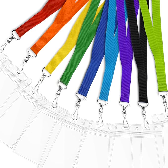 24-Pack Dark Purple Breakaway Lanyards with Waterproof Badge Holders, Polyester Neck Straps for ID Cards, Events, Office, and Schools