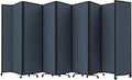 Versare Room Divider 360 Portable Wall Partition | Folding Panels | Large Freestanding Divider | Locking Wheels | Temporary Room Separator