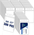 300 Pack Name ID Badge Holder,Plastic Badge Holder for Lanyard, Vertical Extra Thick 3.9" x 2.7" Waterproof Name tag Holder for School/Office/Hospital/Exhibition/Party/Badge Swipe Cards or Credit Card