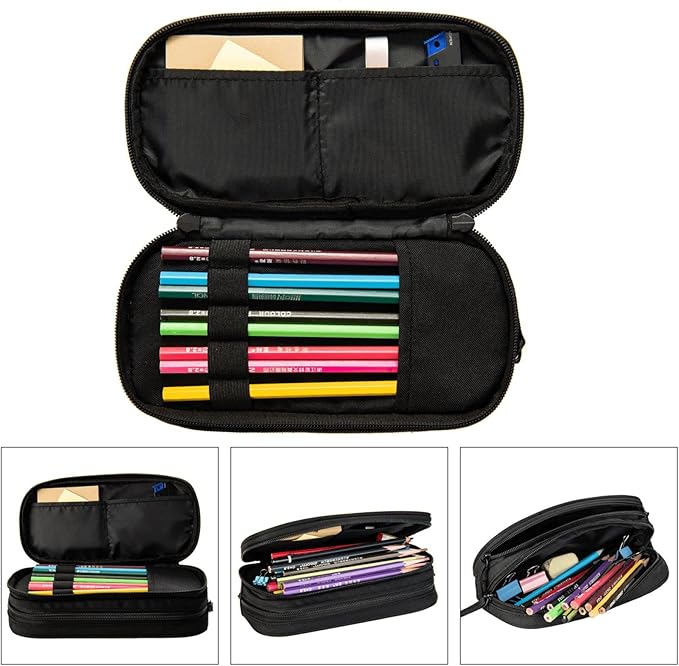 Cute Initial Pencil Case for Kids Students, Large Capacity Pencil Pouch for Boys Girls, Letter Design Pencil Box Pen Bag Office Stationery Organizer, Rainbow Letter U
