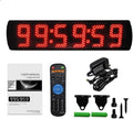 Portable 5 inch High 6 Digits LED Race Clock with for Running Events, Countdown/up Digital Race Timer, 12/24-Hour Clock,LED Stopwatch by Remote Control