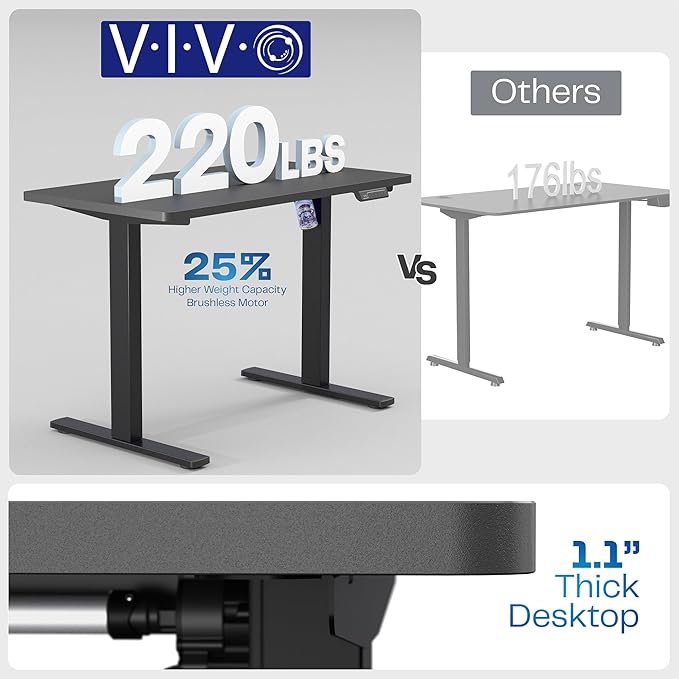 VIVO Electric 43 x 24 in Standing Desk, Memory Height Adjustment, 1B Series, Holds 220 lbs, One-Piece Reclaimed Wood Top, White Frame, DESK-KIT-1W4P