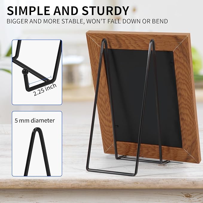 Decolore 10 Inch 3 Pack Large Black Table Easel Plate Stands for Display Plate Holder Display Stand for Decorative Plate, Poster, Tabletop Art and Platter