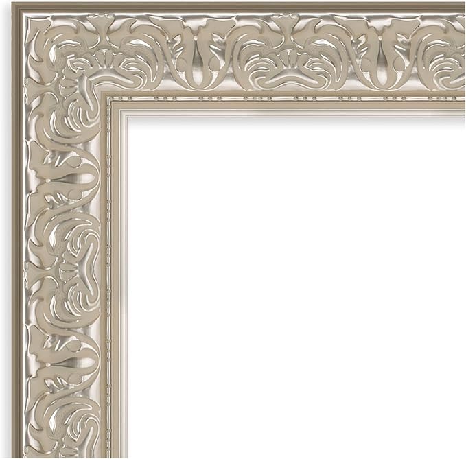 Amanti Art Silver Framed Magnetic Board 27x35 Medium Vision Board for use with Magnets, 100% Metal Sheet to Display Items as Office Decor or for Home Organization in mudroom, Kitchen or Kids Room