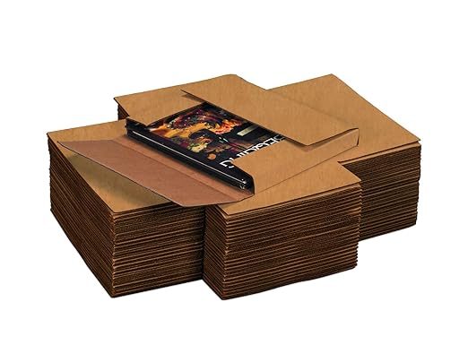 Tape Logic TLM12113BFK Easy-Fold Mailers, 12" x 11 1/2" x 3", Kraft (Pack of 50)