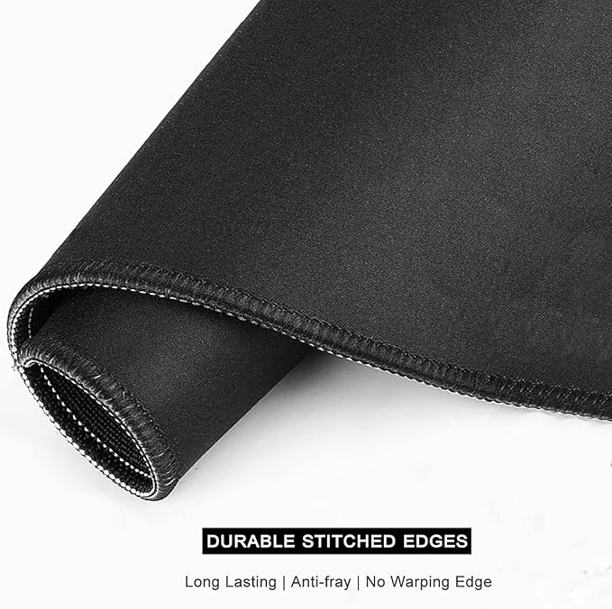 Auhoahsil Mouse Pad, 12 x 10 in Japanese Style Wave Computer Mouse Pad for Desk, Premium-Textured Non-Slip Rubber Stitched Edges Waterproof Square Mouse Mat for Gaming Work Wireless Mice, Blue