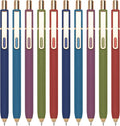 Linbsunne Gel Pens Black Ink Pens for Office 0.5mm Fine Point Pen Smooth Writing Retractable (Vintage-10 pcs)