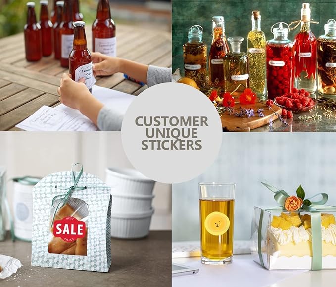 100-500 Pcs Custom Stickers Personalized Stickers Customized Labels with Any Design Image Logo Text for Business Logo Thank You Labels,1/2/3/4 inch Custom Stickers(Square)