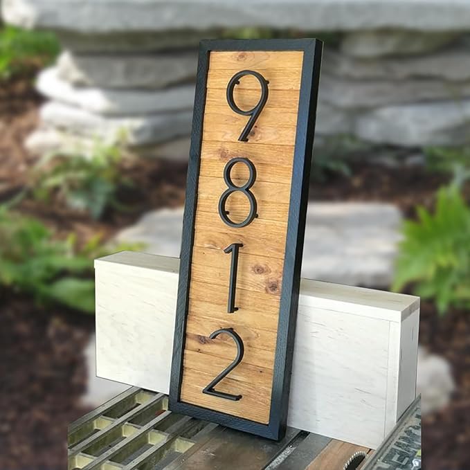 5" Floating Stainless Steel Address House Number, Modern Metal Anti-Rust House Numbers with Nail Kits for Door Garden Mailbox Decor Visibility Signage (2)