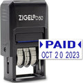 ZIGEL D50 Date Stamp with Paid - Self Inking Date Stamp - Blue