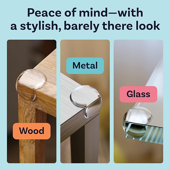 Corner Protector for Baby, Protectors Guards - Furniture Corner Guard & Edge Safety Bumpers - Baby Proof Bumper & Cushion to Cover Sharp Furniture & Table Edges - Clear and Transparent - (18 Pack)