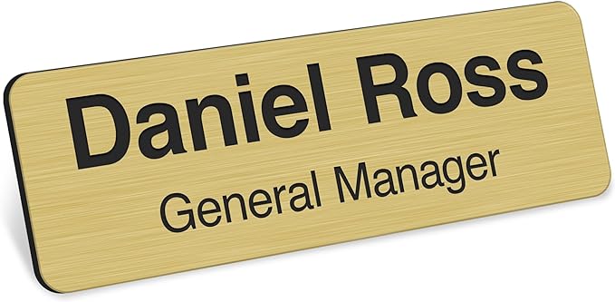 Custom Engraved Name Tags, Magnetic Tags, Personalized Name Tags, 1" x 3", Durable Engravable Impact Acrylic Material, Made in the USA by My Sign Center (Classic Rectangle)