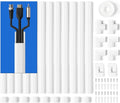 204in Wall Cable Hider, Cord Hider to Hide 2-3 Cords, TV Wire Hider for Wall, Cable Management Kit, Cable Raceway White, Paintable Cable Concealer, 12 x L17in W0.98in x H0.5in