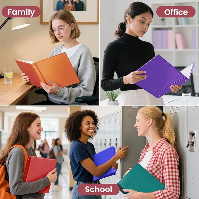 SUNEE 3 Ring Binder 1.5 Inch 1 Pack, Clear View Binder Three Ring PVC-Free (Fit 8.5x11 Inches) for School or Office Supplies, Orange