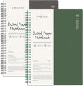 EMSHOI Dotted Journal Spiral Notebook 7.48" x 10.15" - 2 Pack 320 Pages 100gsm Thick Paper, B5 Dot Grid Notebook, Plastic Hardcover Journals for Writing Drawing Women Men Work School Supplies